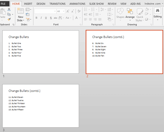Numbered list continued across successive slides Numbered list continued across successive slides