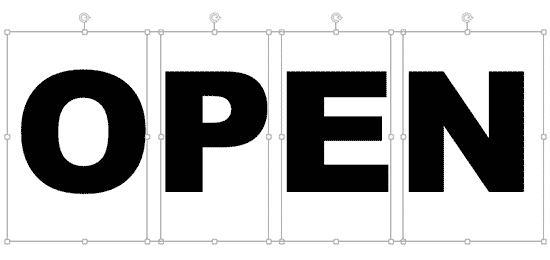 Individual text boxes for each character Individual text boxes for each character