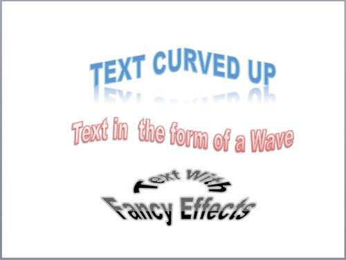 Examples of Transforms text effect for text Examples of Transforms text effect for text