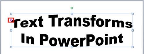 Transform Effect applied to the text Transform Effect applied to the text