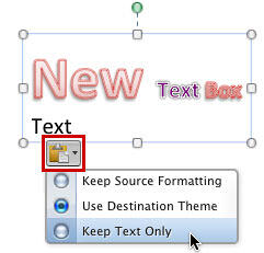 New text copied and pasted next to the formatted text New text copied and pasted next to the formatted text