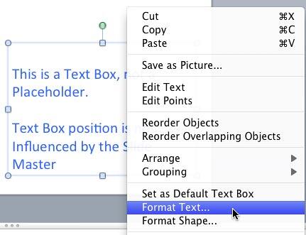 Format Text option selected Format Text option selected