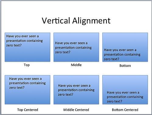Vertical alignment examples Vertical alignment examples