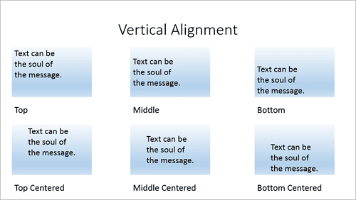 Vertical alignment examples