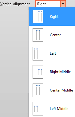 Vertical alignment drop-down list