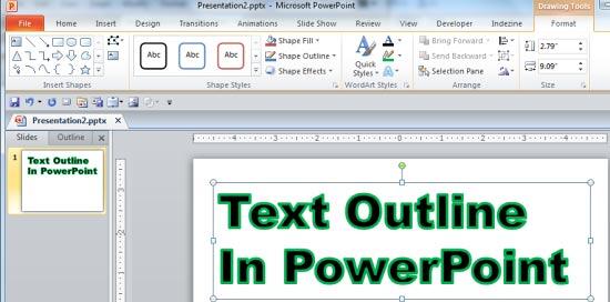 Text with changed outline color