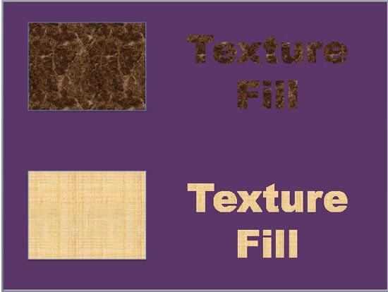 Two examples of Texture fills for text Two examples of Texture fills for text