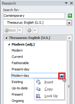 Options to use the word of your choice