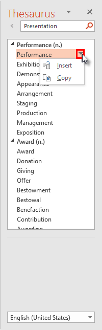 Options to use the word of your choice