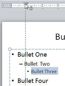 First Line Indent Marker being dragged leftwards