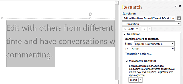 Translation using Microsoft Translator Translation using Microsoft Translator