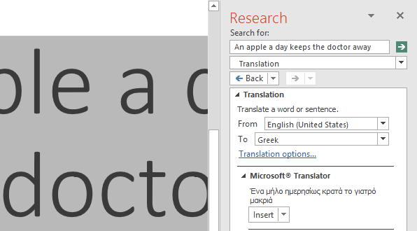 Translation using Microsoft Translator Translation using Microsoft Translator