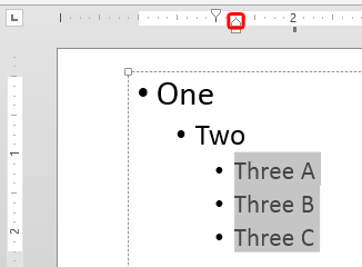 Bulleted paragraphs selected