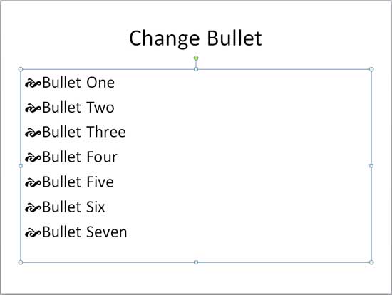 Bullets changed to a customized symbol