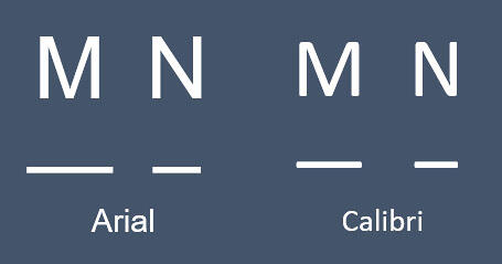 Width of the em dash depends upon the font used Width of the em dash depends upon the font used