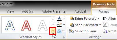 WordArt Styles group