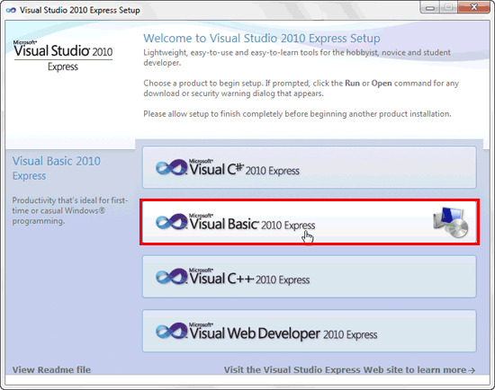 Visual Basic 2010 Express is all you need
