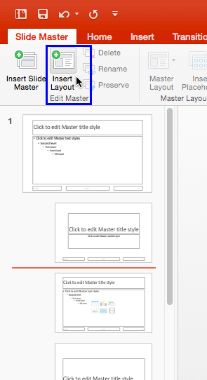 New Slide Layout insertion point