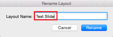 Rename Layout window