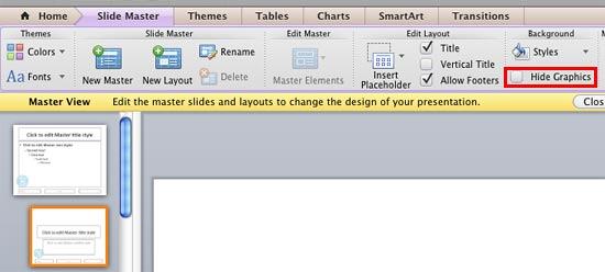 Hide Graphics check-box must be selected