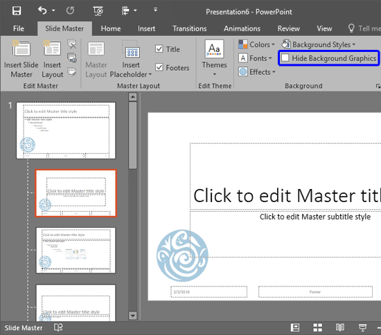 Hide Background Graphics check-box to be selected