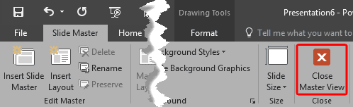 Close Master View button