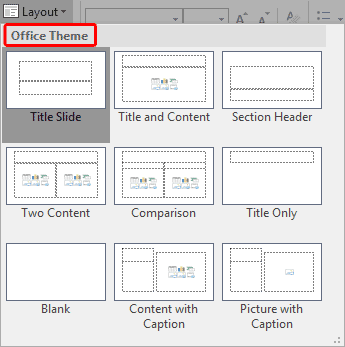 The Layout gallery The Layout gallery