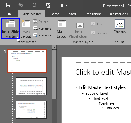 Insert Slide Master button