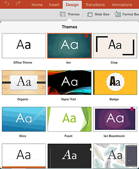 Themes gallery Themes gallery