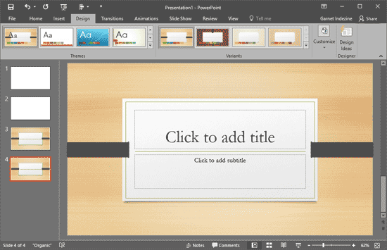 Theme applied to selected slides