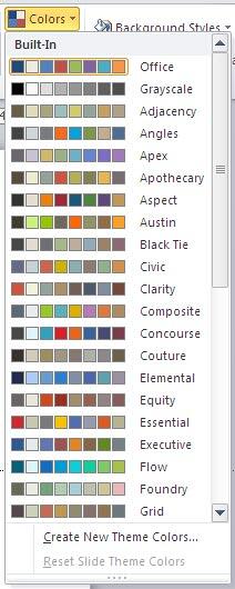 Theme Colors gallery