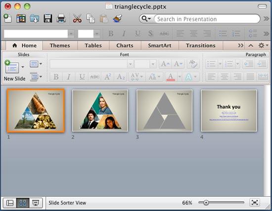 Slide selected within Slide Sorter view