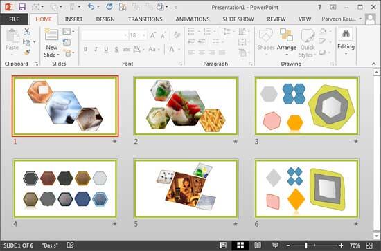 Slides within Slide Sorter view