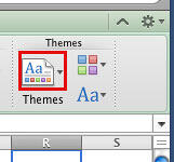 Themes group in Excel 2011