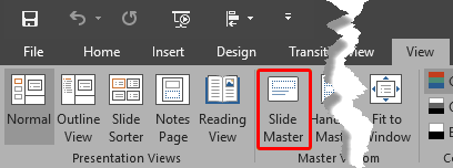 Slide Master button Slide Master button
