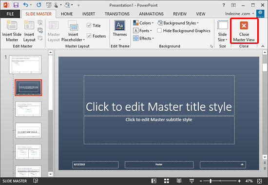 Background Style applied to the Title Slide Layout Background Style applied to the Title Slide Layout