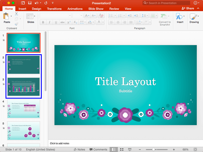Slides in Normal View reflecting the changes made in Master View Slides in Normal View reflecting the changes made in Master View
