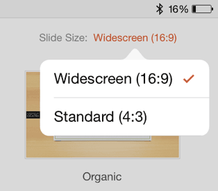 Choose your Slide Size