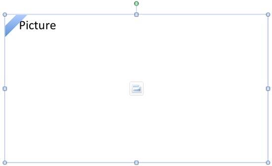 Diagonal Stripe shape placed on the Picture placeholder's corner