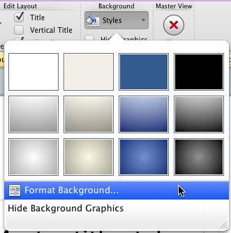 Styles drop-down gallery