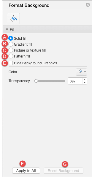 Format Background Task Pane