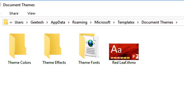 Location of Themes in recent versions of PowerPoint on Windows Location of Themes in recent versions of PowerPoint on Windows