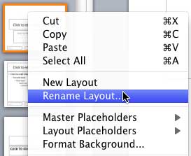 Rename Layout option within the context menu