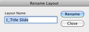 Rename Layout window