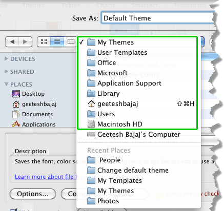 Click to find out the path to the folder
