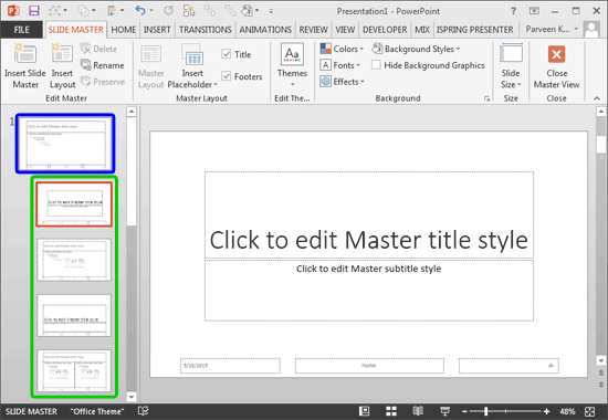 Slide Master and Slide Layouts within PowerPoint