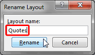 Rename Layout window