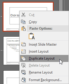 Duplicate Layout option