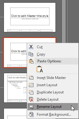 Rename Layout option