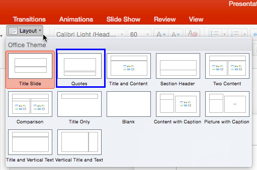 Quotes Layout within Layout drop-down gallery Quotes Layout within Layout drop-down gallery